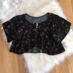 UO Kimchi Blue floral cropped shrug